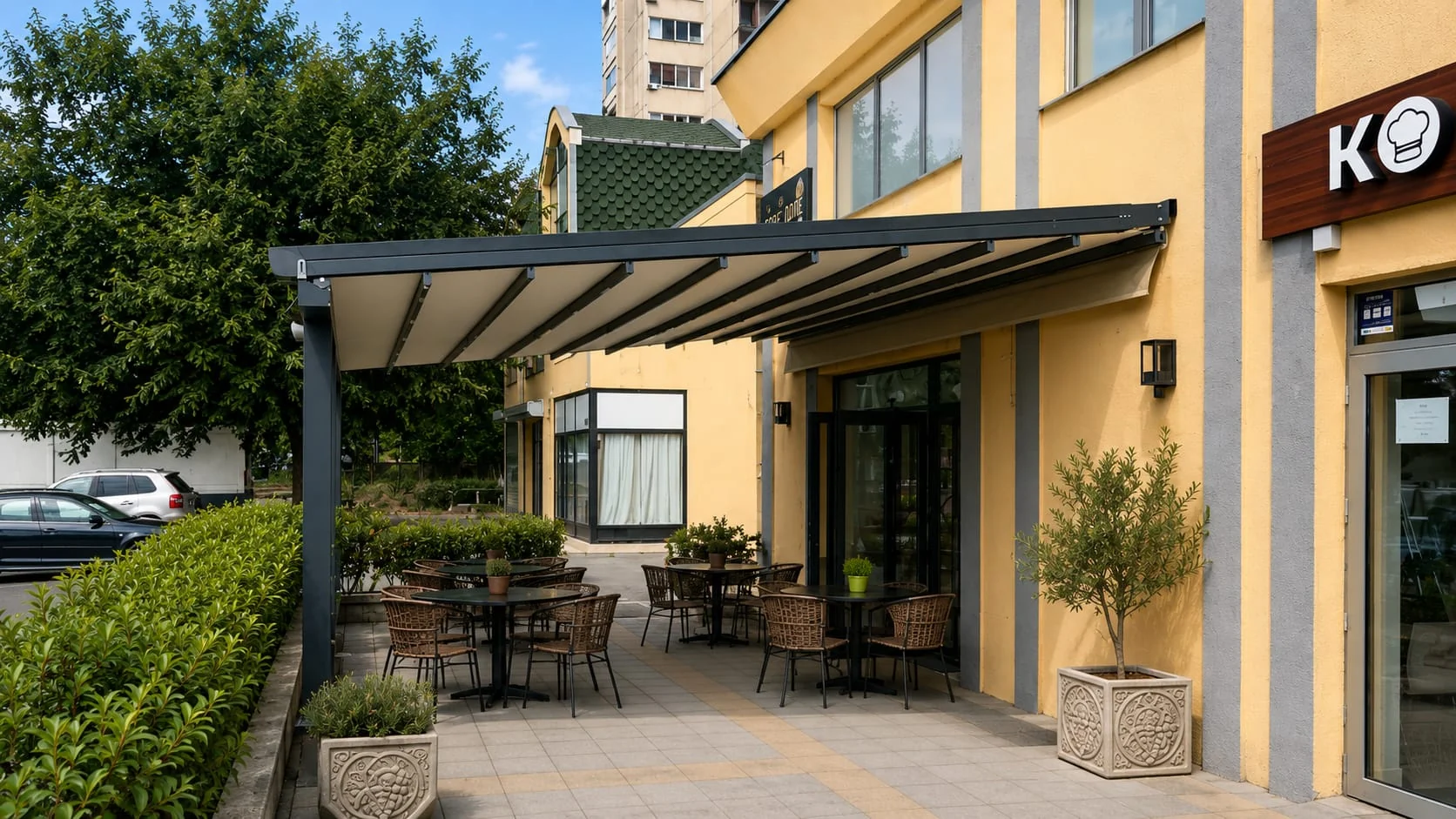 Restoranska bašta — Klasična pergola · velika površina